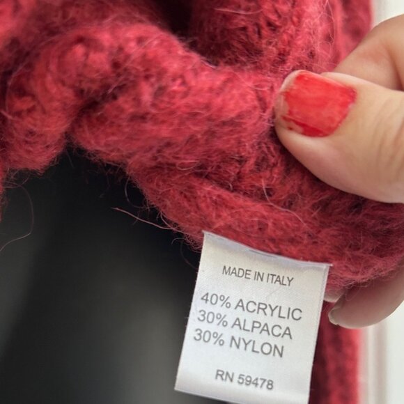 Elsamanda Athropologie Made in Italy Rust Red Sweater Size Small Alpaca Mohair - Picture 5 of 13